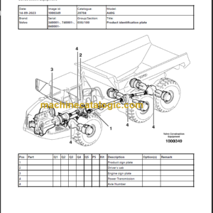 VOLVO A40G ARTICULATED HAULER PARTS MANUAL