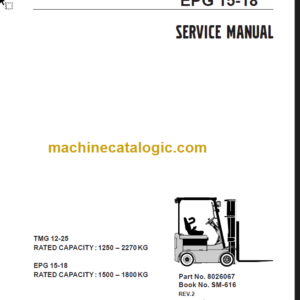 CLARK TMG 12-25 TMG 13-20X EPG15-18 SERVICE MANUAL