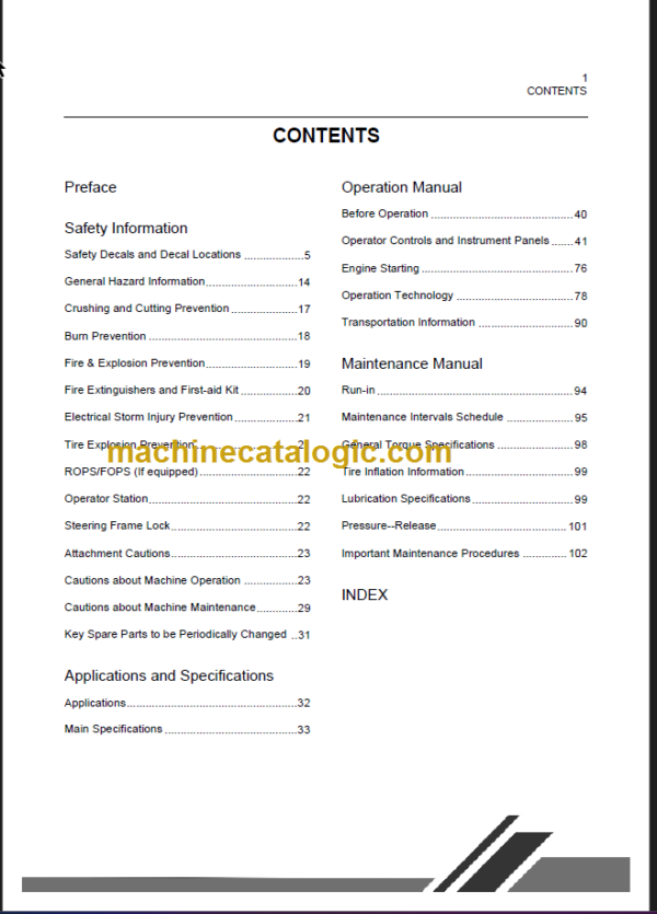 CLG418 OPERATION MANUAL