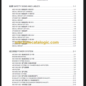 LIUGONG CLG2080H 2100H PARTS MANUAL