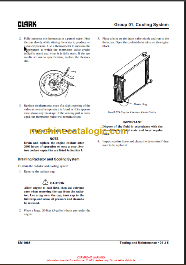 CLARK S20 25 30 35 L G SERVICE MANUAL