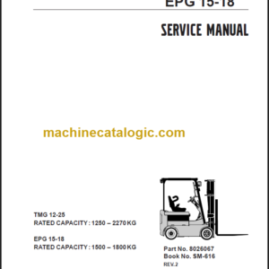 CLARK TMG12-25 TMG13-20X EPG15-18 SERVICE MANUAL