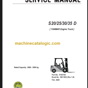 CLARK S20 25 30 35D SERVICE MANUAL 2020