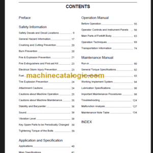 LIUGONG CLG2030H-35H OPERATION MANUAL