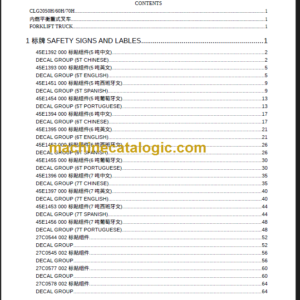 LIUGONG CLG2050H 60H 70H PARTS MANUAL