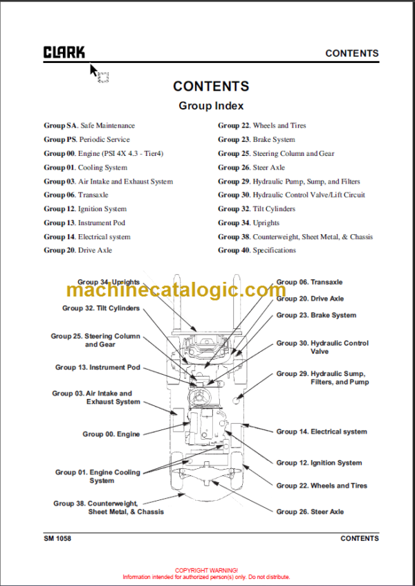 CLARK CGC 40 50 55 60 70 SERVICE MANUAL