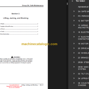 CLARK TMG12-25 TMG13-20X EPG15-18 SERVICE MANUAL