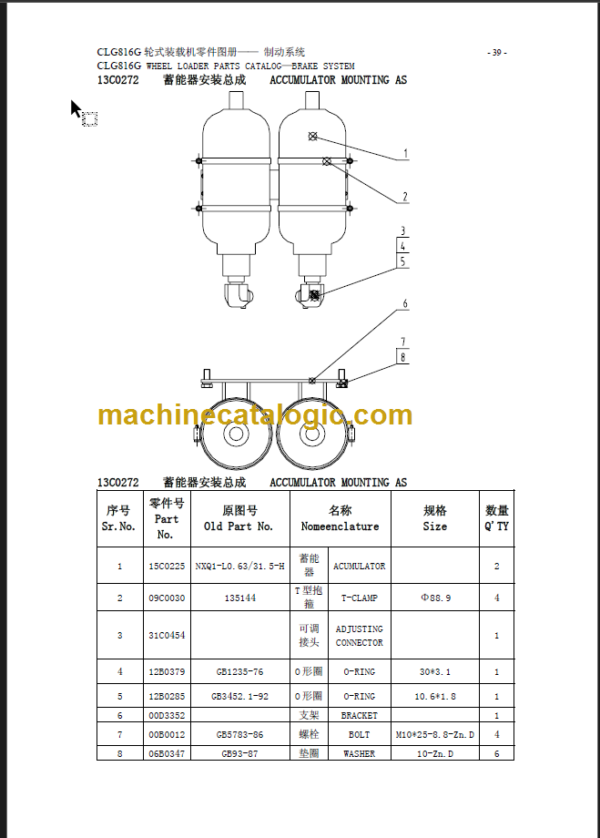 CLG 816 G PARTS CATALOG