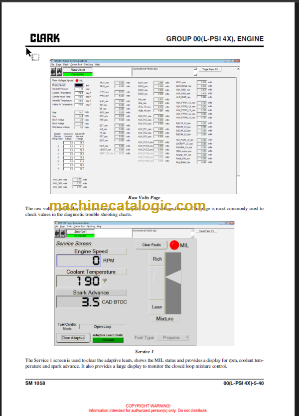 CLARK CGC 40 50 55 60 70 SERVICE MANUAL