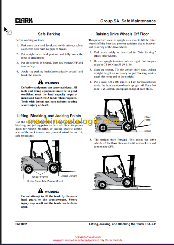 CLARK S20 25 30 35D SERVICE MANUAL 2020