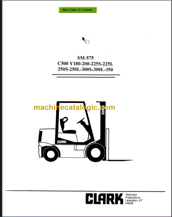 CLARK C500 Y180 200 225S 225L SERVICE MANUAL