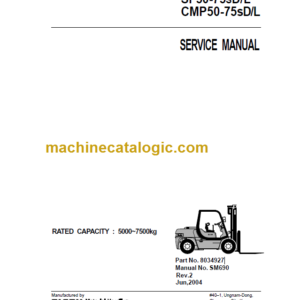 CLARK SF50 75S D L CMP 50-75SD L SERVICE MANUAL