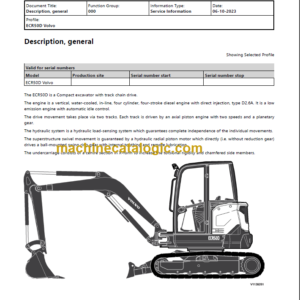 Volvo ECR50D Compact Excavator Service Repair Manual