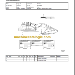 Volvo EC250E L Excavator Parts Manual