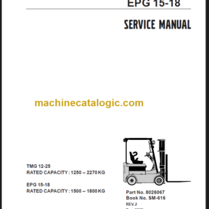 CLARK TMG 12-25 TMG13-20X EPG15-18 SERVICE MANUAL