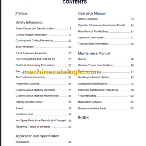 LIUGONG CLG 2020H-25H OPERATION MANUAL