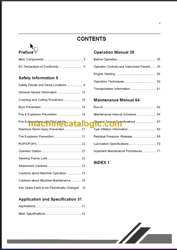 CLG 611 H OPERATION MANUAL