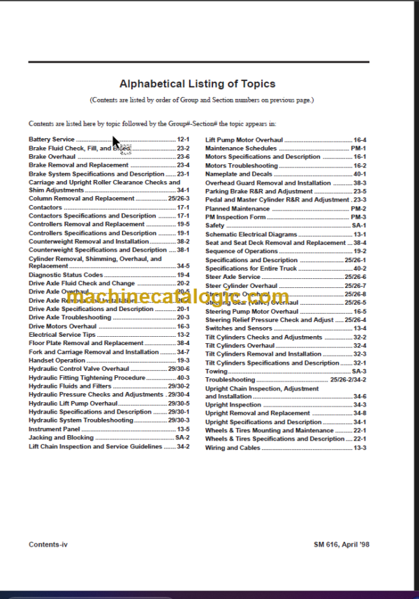 CLARK TMG 12-25 TMG13-20X EPG15-18 SERVICE MANUAL