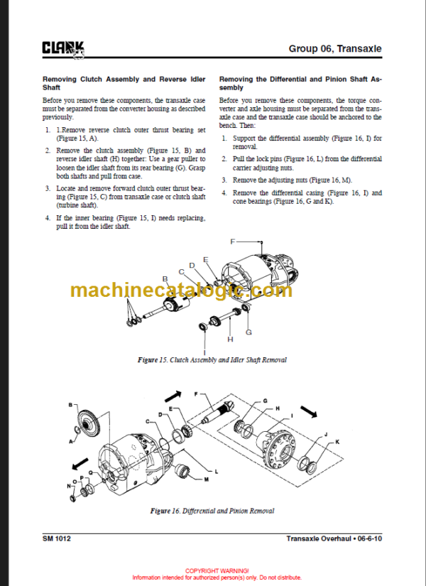 CLARK C20 25 30 35D SERVICE MANUAL