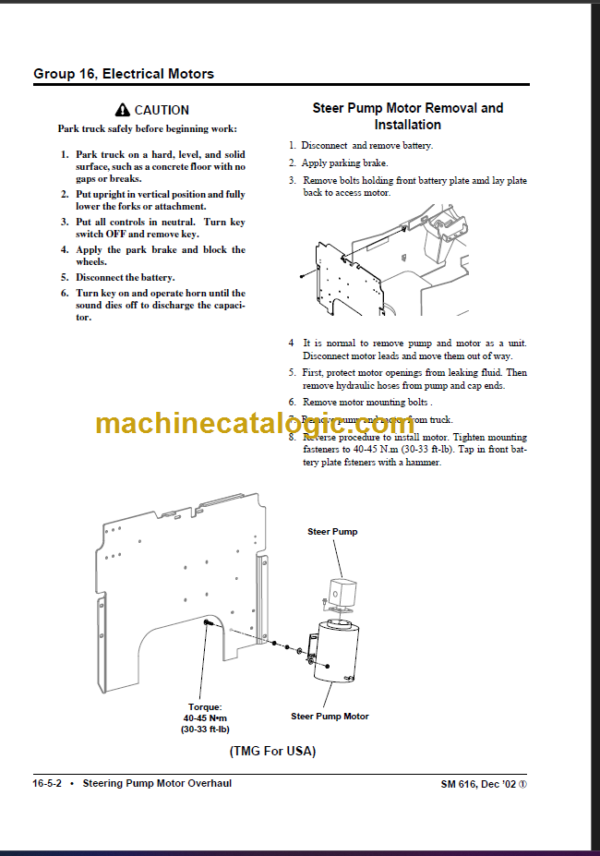 CLARK TMG 12-25 TMG13-20X EPG15-18 SERVICE MANUAL