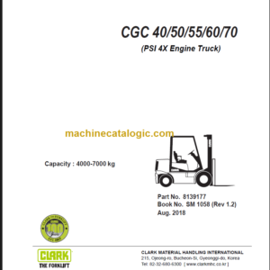 CLARK CGC40 50 55 60 70 SERVICE MANUAL