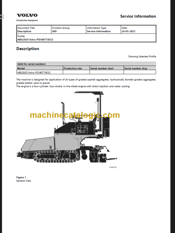 VOLVO ABG2820 PAVER SERVICE REPAIR MANUAL