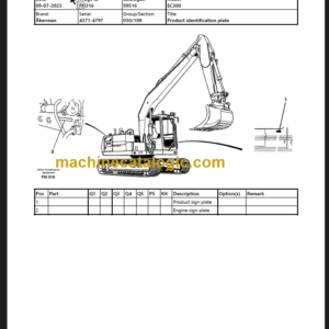 Volvo EC300 Akerman Excavator Parts Catalog Manual