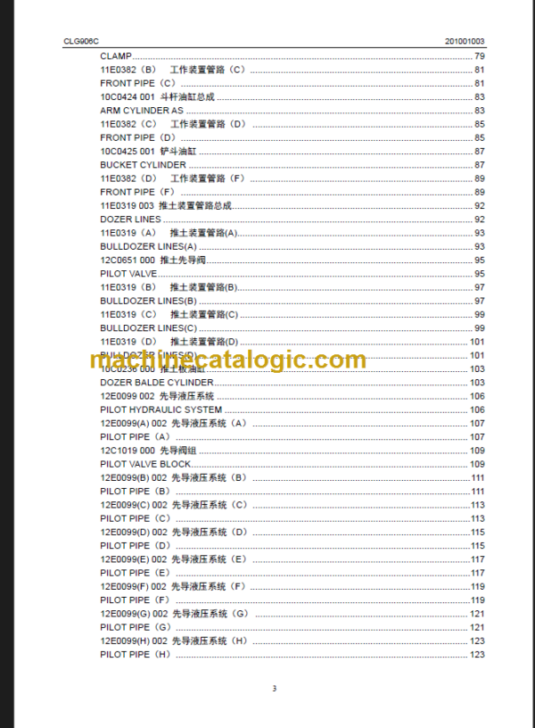 CLG777A PARTS CATALOG 2012