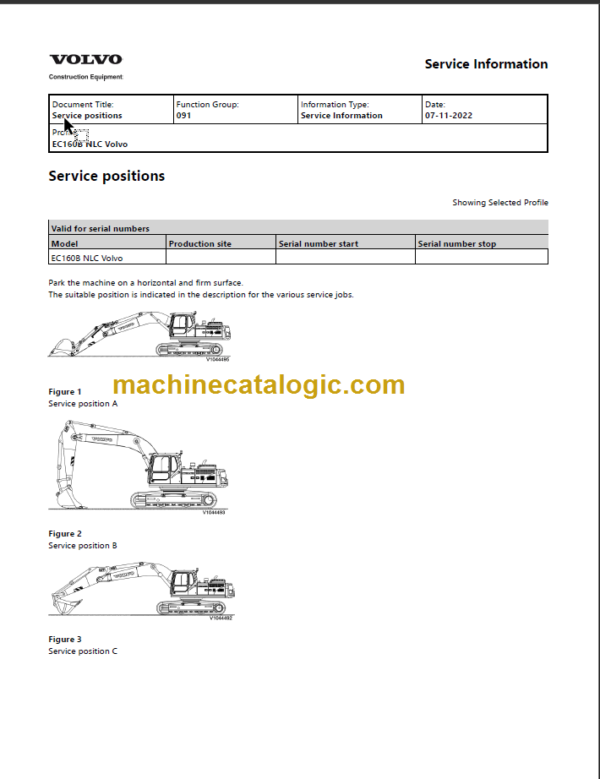 VOLVO EC160B NLC EXCAVATOR SERVICE REPAIR MANUAL