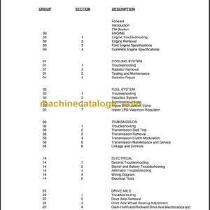 CLARK C500 Y180 200 225S 225L SERVICE MANUAL