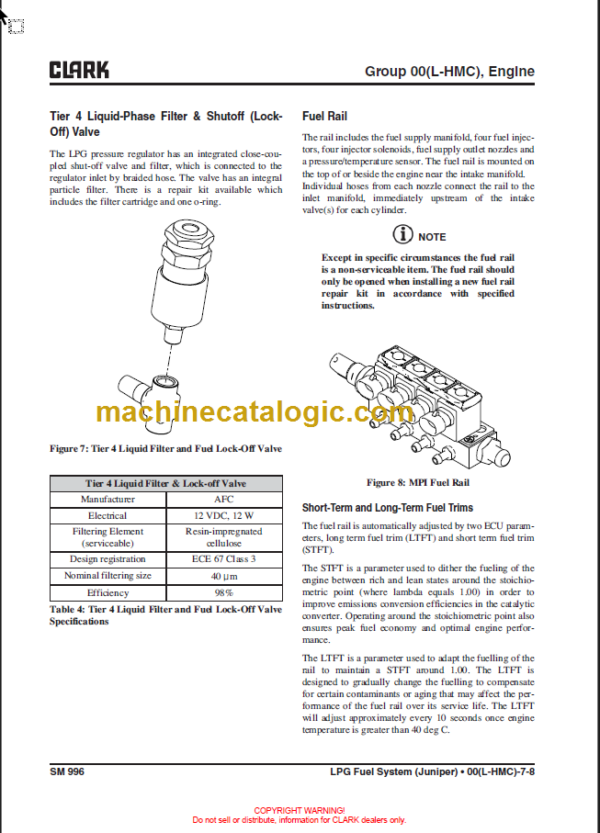 CLARK C20 25 30 35 D L G SERVICE MANUAL