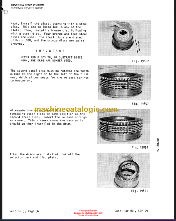 CLARK C300-356 OVERHAUL MANUAL