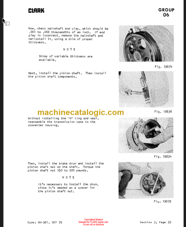 CLARK C300-356 OVERHAUL MANUAL