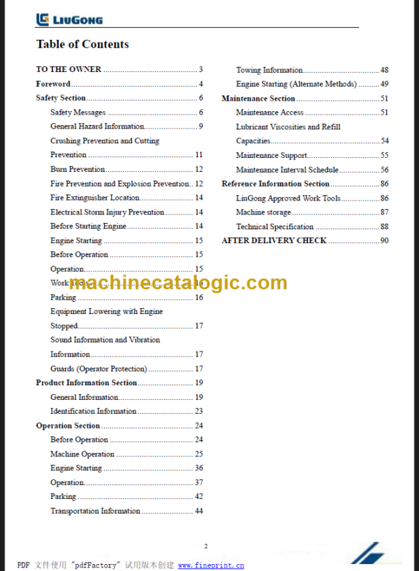 GLG 375 380 OPERATION MANUAL