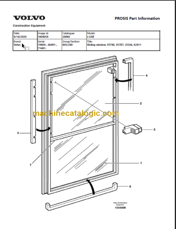 VOLVO L120E WHEEL LOADER PARTS MANUAL