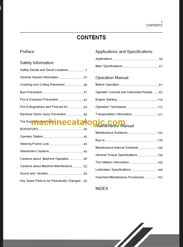 CLG877III OPERATION MANUAL