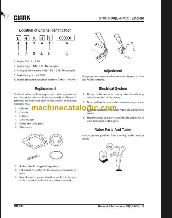 CLARK C20 25 30 35D L G C32L SERVICE MANUAL