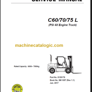 CLARK C60 70 75 L(PSI4X Engine Truck) SERVICE MANUAL