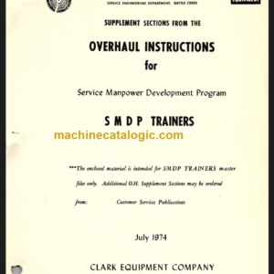 CLARK SMDP Trainers OVERHAUL INSTRUCTIONS