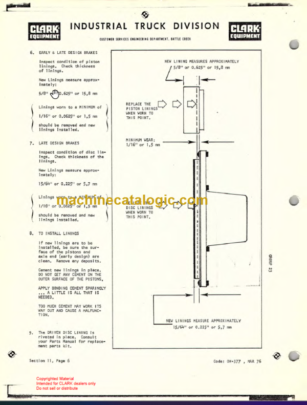 CLARK SMDP Trainers OVERHAUL INSTRUCTIONS