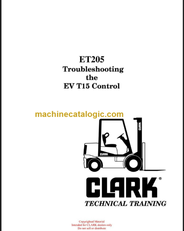 CLARK ET-205 EV T15 CONTROL TECHNICAL TRAINING