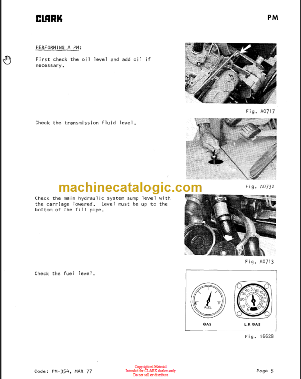 CLARK C500 160 300 Planned Maint & Adj Manuals