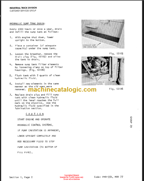 CLARK C500 160 300 Planned Maint & Adj Manuals6