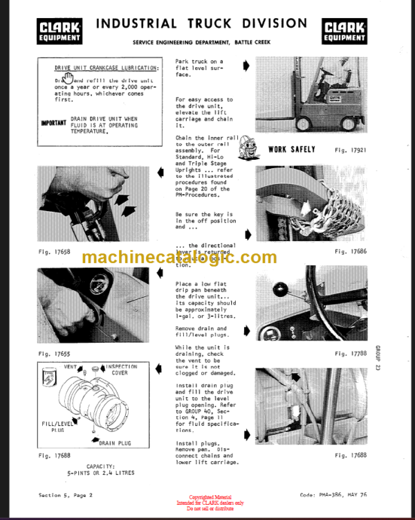 CLARK EC500 30-50E Planned Maint & Adj Manuals07