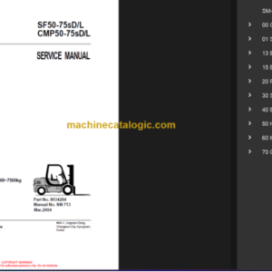 CLARK SF50 75 CMP50-75 SERVICE MANUAL