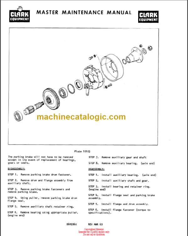 CLARK C500 915 OVERHAUL MANUAL