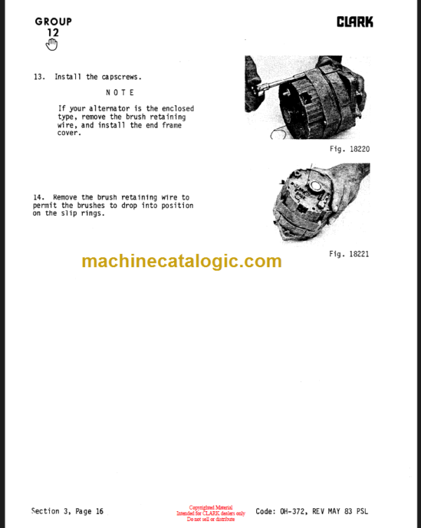 CLARK C500 915 OVERHAUL MANUAL