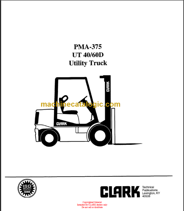 CLARK UT40 60D Planned Maint & Adj Manuals