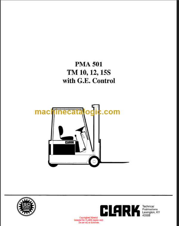 CLARK PMA-501 TM10 12 15S PLANNED MAINTENANCE