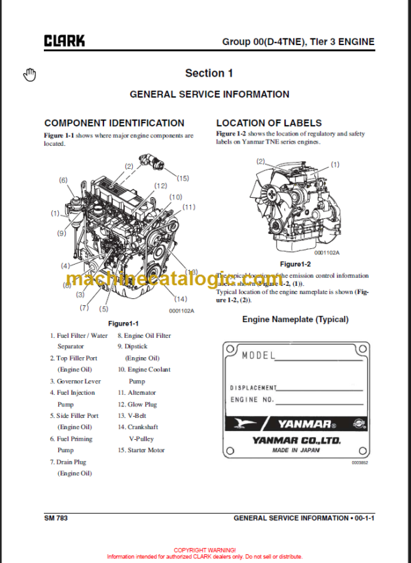 CLARK GTS 20 25 30 33 L SERVICE MANUAL